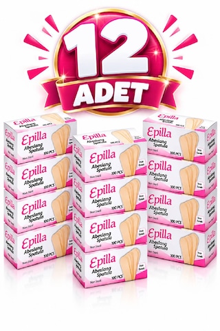 Epilla Abeslang Tahta Dil Basacağı Dil Çubuğu Ahşap Ağda Spatulası 12 X 100'lü