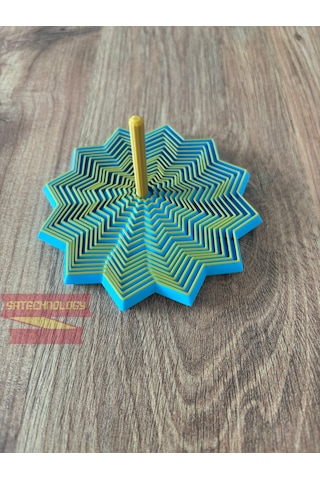 Hareketli Fidget Stress Yıldız Dönen Stres Oyuncağı, Dikkat Ve Odaklanma Oyuncağı Sarımavi
