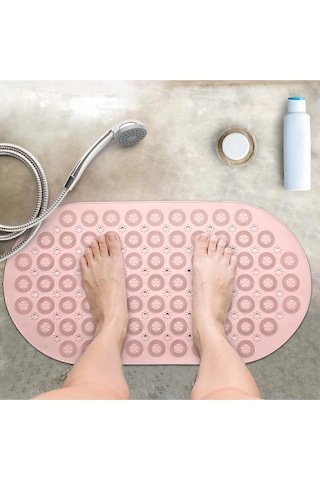 Dln Shop Massage Bath Math Banyo & Duş Kaydırmazı Pembe Renk Masajlı Model Banyo Paspas V-142 Pembe