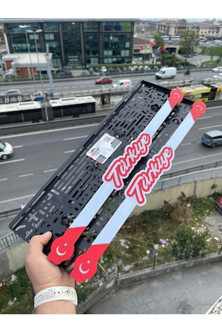Türkiye Beyaz - Kırmızı Yazılı Özel Tasarım Pleksi Plakalık