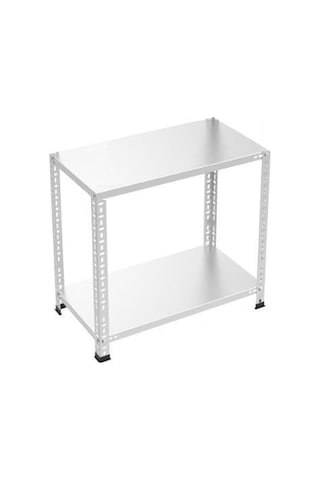 Rafburada 2 Katlı Galvaniz Çelik Raf - Depo, Arşiv, Kiler, Dosya, Market Rafı-31x60 cm-50 cm-0.70 mm