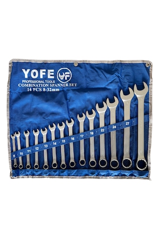 Yofe 14 Parça Kombine Anahtar Seti 8-32mm Yofe 14 Parça Kombine Anahtar Seti 8-32mm
