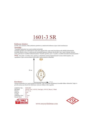Eray Aydınlatma 1601-3 Led Gold Avize Sarı