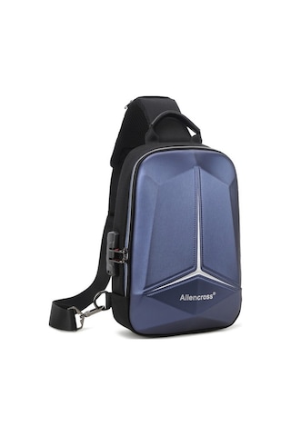 Agoodshop Büyük Kapsiteli Şarj Girişli Su Geçirmez Çapraz Askılı Omuz Çantası - Mavi Lacivert