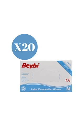 Beybi Lateks Pudralı Muayene Eldiveni 20 x 100'lü