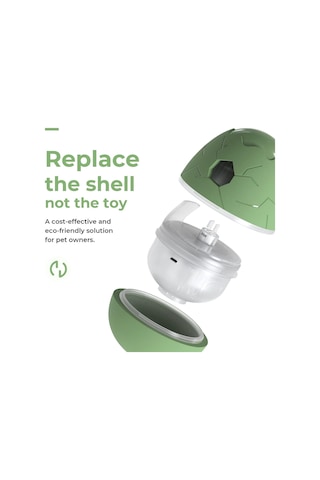 Cheerble Akıllı Yumurta Oyuncak - Şarjlı, Yem Atmalı, Kedi & Köpekler İçin Yeşil 8x8x10 Cm