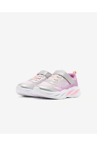 Skechers Cosmıc Glow Küçük Kız Çocuk Gri Işıklı Spor Ayakkabı 303712n Smlt Gri