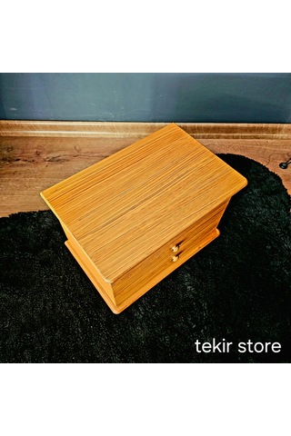 Aynalı İki Çekmeceli Dekoratif Takı Saat Kutusu Organizer