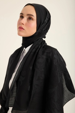 Maisa Duru İpek Pamuk Tensel Şal 70 190 Cm - Siyah 1257