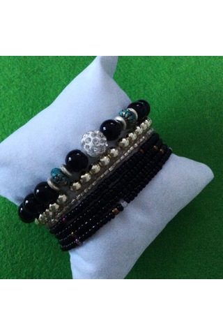 Parlak Renk Çoklu Boncuk Bileklik Çok Renkli