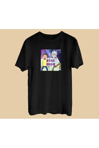 Kalic Studio Stay High - Rick And Morty - T-shirt Siyah Kalic Studio Stay High - Rick And Morty - T-shirt Siyah