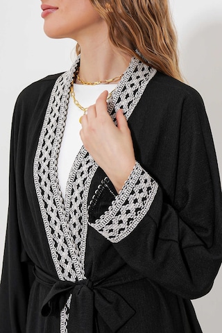 Gabria Uzun Kimono Takım Siyah