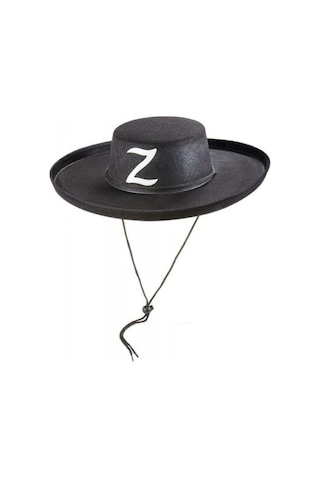 Z Logolu Yetişkin Boy Bağcıklı Zorro Şapkası +0