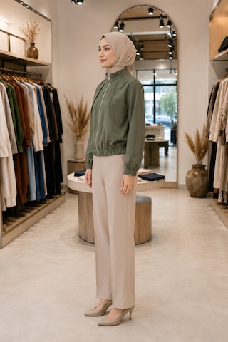 Sevitli Bomber Ceket-haki-5936
