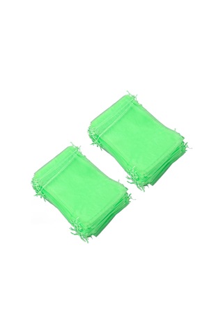 Folinda 100 Adet Yeşil Meyve Koruma Çantası 15x20cm - Tekrarlı Kullanım, Solunumlu, Işık Geçirgen, Kemerli - Kuş Ve Böcekten Koruma