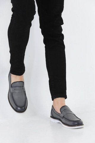 M.Karaca Hakiki Deri Ortopedik Klasik Erkek Ayakkabı gri