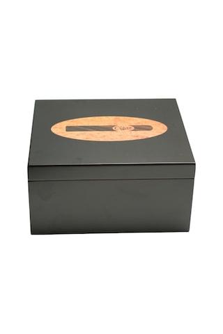 Premiumquality Polermo Siyah Sedir Humidor Puro Kutusu - Tr9638