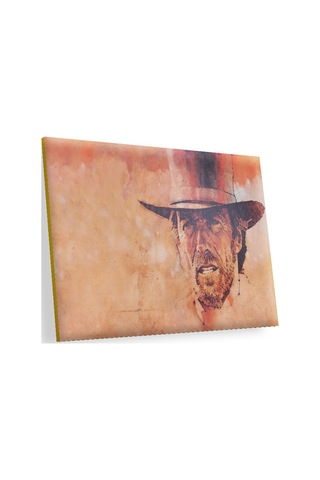 Cakasepetim Clint Eastwood Kızıl Bakır Arka Plan Ahşap Mdf Tablo