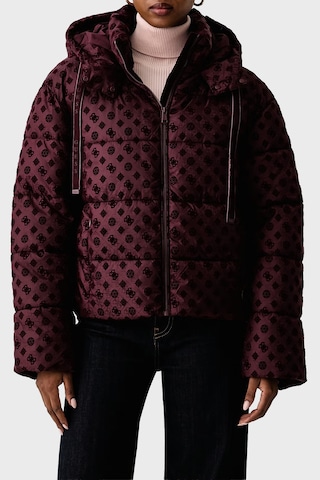 Guess New Daisy Suya Dayanıklı 4g Logolu Kapüşonlu Mont W6bl56w4195 Kadın Mont W6bl56 W4195 G596 Bordo