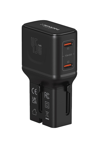 Xenon Smart Priz Dönüştürücü 45w Gan Hızlı Şarj, 200+ Ülke, 2x Usb-c, Pd Pps, Seyahat Adaptörü X6409
