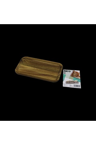 Hubrendy Tedarik Akasya Ahşap Dikdörtgen Servis Tepsisi 25x14x1.4 Cm 1456034