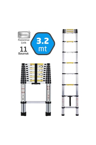 Master 504332 Paslanmaz Çelik Teleskopik Merdiven 320 Cm