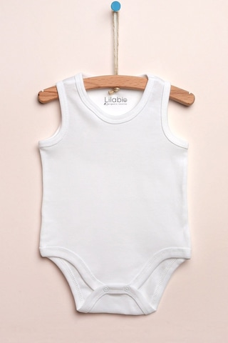 Lilabio %100 Organik Pamuk 5li Beyaz Atlet Bebek Body Beyaz