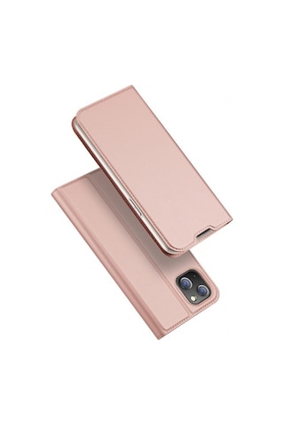 More TR Dux Ducis Apple Uyumlu iPhone 14 Plus 6.7 Kılıf Skin Pro Series Flip Cover Kapaklı Kılıf - Rose Gold