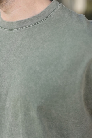 Madmext Haki %100 Pamuklu Oversize Erkek Tişört E7178 Haki