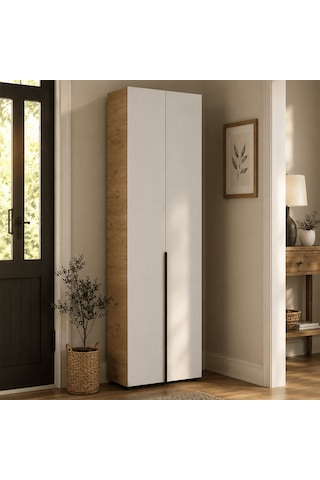 Porto 10 Bölmeli Vestiyer - Florida Meşe/vizon 72x210x34 Cm