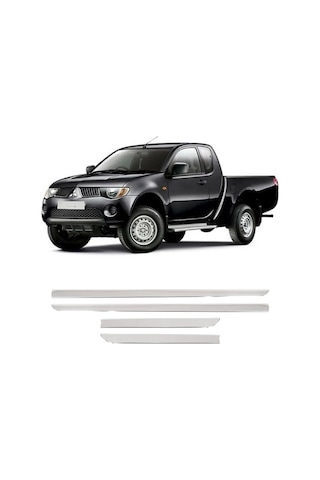 L200 Uyumlu 2010-2014 Krom Yan Kapı Çıtası 4 Parça Paslanmaz Çelik