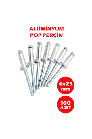 4x25 Alüminyum Pop Perçin 100 Adet