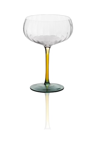 The Mia Ayaklı Cam Dondurma Kasesi Sarı Yeşil 280 Ml