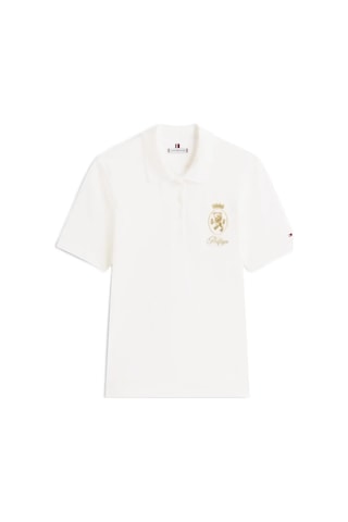 Tommy Hilfiger Gold Crest Reg Ss Po, Ybl Beyaz Kadın Polo T-shirt