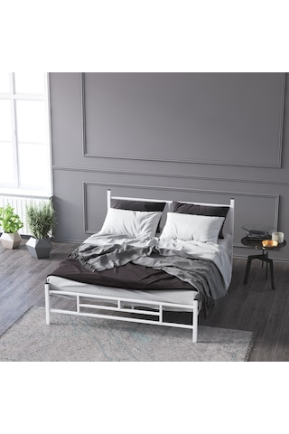 Defne Metal Karyola 150x200 Cm Beyaz Renk