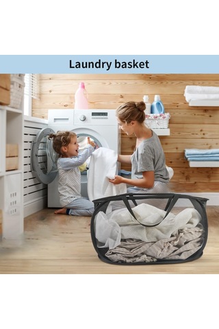 Kulplu Katmanlı Çamaşır Sepeti, Yurt İçin Katlanabilir Sepet, Banyo Ve Seyahat 1