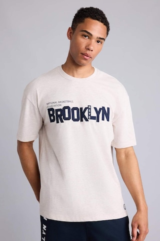 Defacto Nba Brooklyn Nets Kısa Kollu Tişört G0916ax26smbg277 Bej-bg277