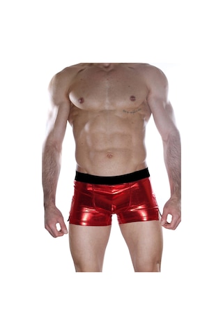 Erkek Kırmızı Fantezi Giyim Deri Görünümlü Boxer Hf012102