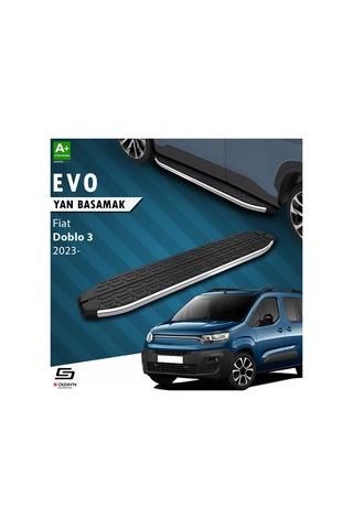 S-dizayn Fiat Doblo 3 Uzun Şase Evo Krom Yan Basamak 213 Cm 2023 Üzeri