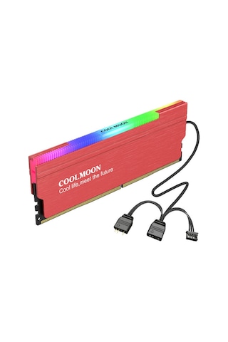 Coolmoon Argb Pasif Ram Soğutucu 5V3Pin Masaüstü Ram Soğutucu Kırmızı