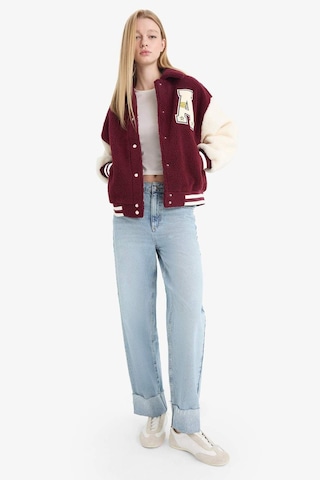 Defacto Coool Oversize Geniş Kalıp Polo Yaka Pelüş Bomber Ceket E9838ax25wnbr210 Bordo