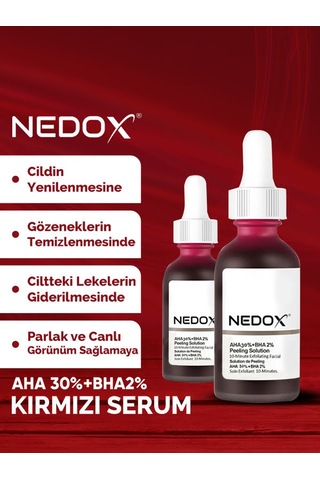 Nedox Cilt Yenileyici Cilt Tonu Eşitleyici Kırmızı Peeling Serum 30 ML