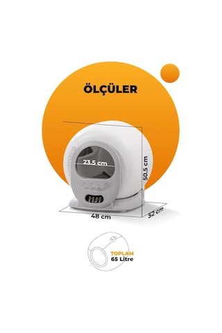 Livenzi Akıllı Otomatik Kedi Tuvaleti | Wi-Fi Kontrollü & Otomatik Temizleme & Koku Önleyici & Uv Sterilizasyon