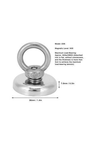 Tongxida Dayanıklı N35 Kaplamalı Manyetik Kanca - 80 Lb Yük Taşıma Kapasiteli Balıkçılık Ve Sabitleme Aracı