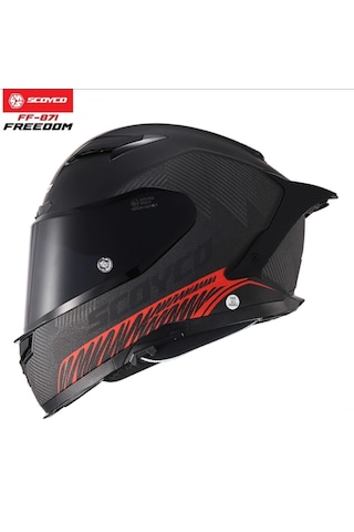 Scoyco Freedom 871 Kapalı Motosiklet Kaskı Mat Siyah