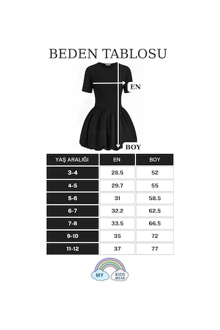 Kız Çocuk Günlük & Özel Gün Siyah Elbise 3-12 Yaş 12501 Siyah