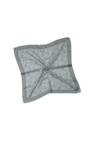 Mim Eşarp Ebruli Kışlık Desenli Eşarp 95x95 Cm Gri