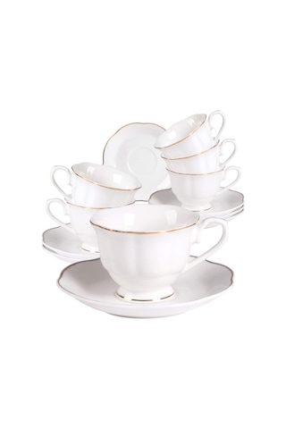 Yeni Bone China Modern Zarif Tasarım Espresso Kahve Fincanları Ve Tabakları Seti 6'li 80 Ml 3 Oz Küçük Beyaz Mini Bardak Seti Altın Kenar Saplı Çok Renkli