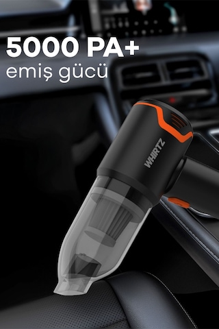 Whirtz Şarjlı Araç Içi Süpürge - Kablosuz Kullanım Güçlü Emiş Gücü