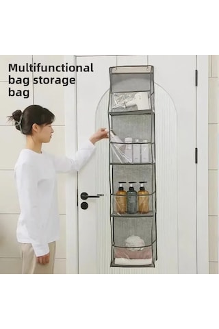 Moveevo Duvar Montlu Beş Katlı Görünür Nonwoven Depolama Çantası - Dormitoire, Banyo, Ev İçin Çeşitli Eşyaları Düzenlemek İçin Uzun Ömürlü Organizer Diğer